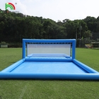 33FT Inflatable Volleyball Court Pool Blue Beach Water Volleyball Net Field With Air Pump For Outdoor Sport Game