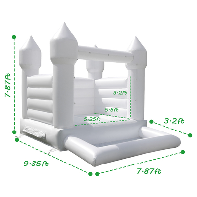 Commercial Party Rental Inflatable Bouncer Castle Jumper Bounce House White Bouncy Castle With Pool