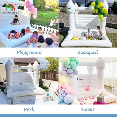 Commercial Party Rental Inflatable Bouncer Castle Jumper Bounce House White Bouncy Castle With Pool