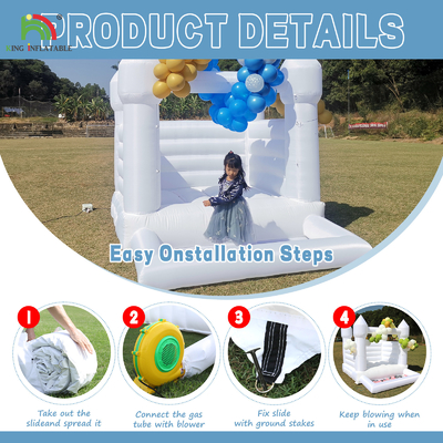 Commercial Party Rental Inflatable Bouncer Castle Jumper Bounce House White Bouncy Castle With Pool