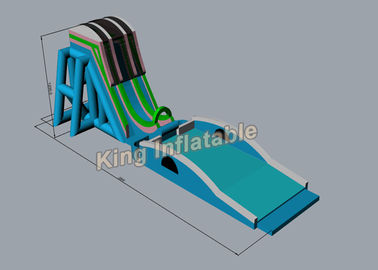 38m Long Green PVC Customized Sky Flying Giant Inflatable Water Slides For Event