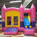 Outdoor Kids Game Princess Inflatable Bouncy Castle With Slide In Pink Colour