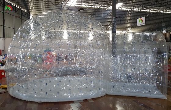 Decorated Inflatable 10ft Diameter Empty Snow Balloon Transparent Bubble Tent