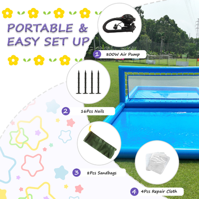 33x16.5x7FT Inflatable Volleyball Court Beach Volleyball Net Volleyball Pool Water Field With Air Pump For Outdoor Game