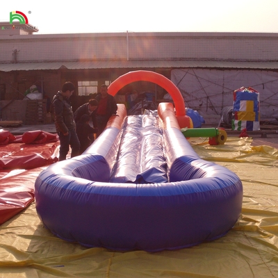 Water Game Inflatable One Lane Slip N Slide City Slide With Soft Mat Water Slide With Pool For Event
