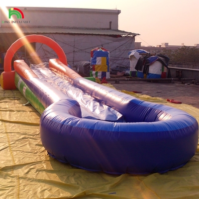 Water Game Inflatable One Lane Slip N Slide City Slide With Soft Mat Water Slide With Pool For Event