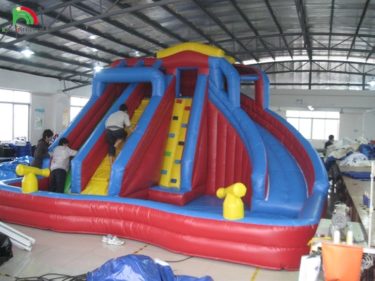 Double Lanes Accommodate Many People Small Or Big Full Size Jumbo Water Slide Inflatable Bounce