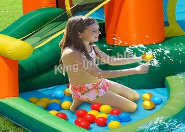 Tropical Play Center Jump Castle / Inflatable Water Slide For Kids In Summer