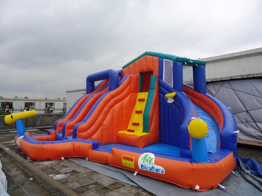 Outdoor Giant Double Track Inflatable Bouncer Water Slide Water Park