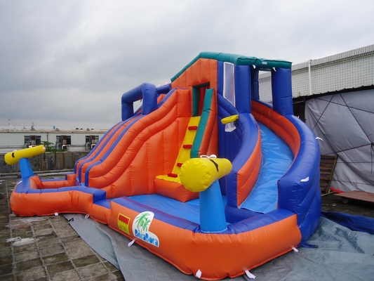 Outdoor Giant Double Track Inflatable Bouncer Water Slide Water Park