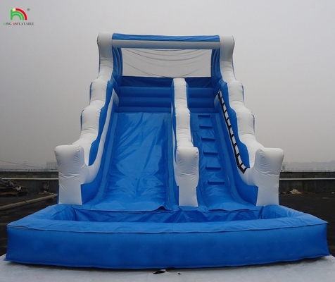 Cheap commercial double splash dual lane inflatable water slide for sale