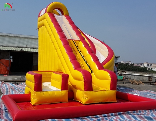 Inflatable Water Pool Red Closed Double Slides Children Bounce House Commercial Water Closed Slide Swimming Pool