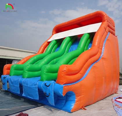 Inflatable Water Pool Red Closed Double Slides Children Bounce House Commercial Water Closed Slide Swimming Pool