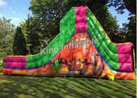 Bull Theme Bright Color Inflatable Dry Slides With 25 Feet Long For Child And Adult