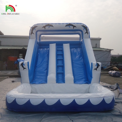 Commercial Water Slide Inflatable Kids Outdoor Double Lane Inflatable Water Slides With Pools