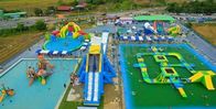 Outdoor Adults Giant Inflatable Water Parks , Floating Playgrounds Customized Logo