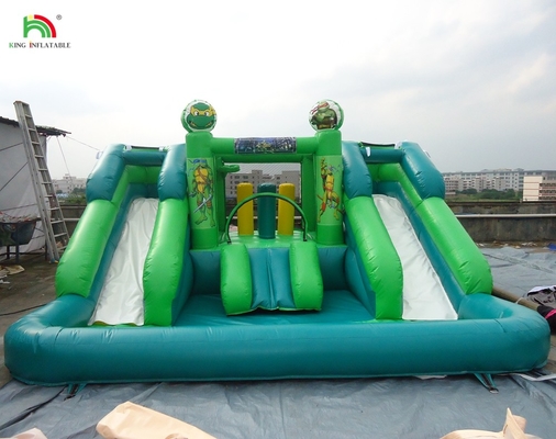 Commercial Water Slide Inflatable Kids Outdoor Double Lane Water Slide Bounce House Inflatable Water Slide with Pool