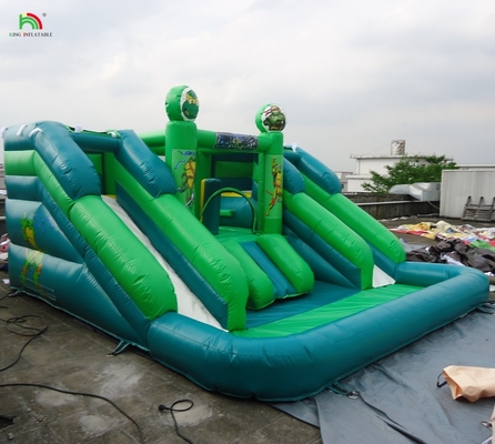 Commercial Water Slide Inflatable Kids Outdoor Double Lane Water Slide Bounce House Inflatable Water Slide with Pool