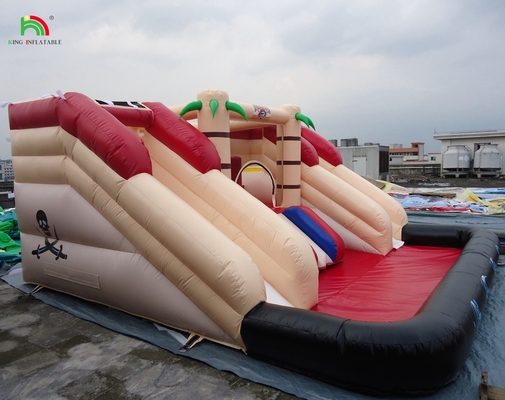 Custom Inflatable Bouncer Combo Castle Dry And Wet Combo Double Lane Inflatable Water Slide with Pool