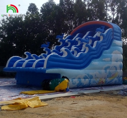 Outdoor Summer Cool Wave Pool Slide Inflatable Water Slide For Inground Pool Adult Kids