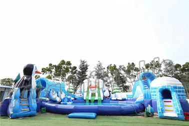 Adult Outdoor Inflatable Water Parks , Pool Obstacle Course Play Equipment