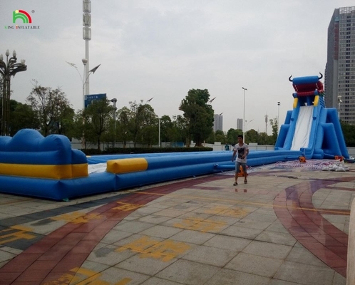 Water Park Slides Funny Aqua Park Water Games New Design Aquatic Play Equipment Inflatable Long Water Slide