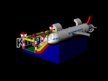 Outdoor And Indoor Airplane Inflatable Dry Slide PVC OEM Logo With CE Certificate