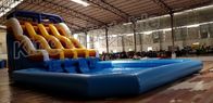 Durable PVC Commercial Inflatable Water Slides With Swimming Pool