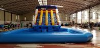 Durable PVC Commercial Inflatable Water Slides With Swimming Pool