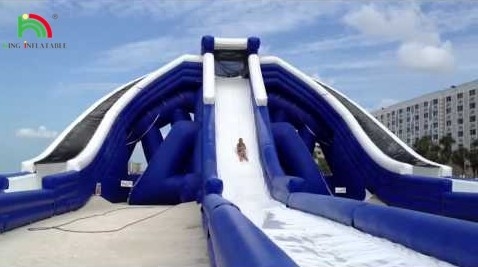 High Quality Commercial Large Triple Inflatable Water Slide 3 Lane High Tide Inflatable Water Slide