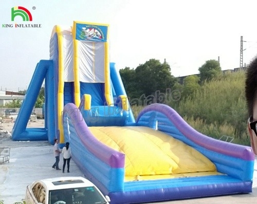 Commercial Party Rental Interesting Crazy Blue Inflatable Water Slide  for Kids and Adults