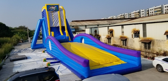 Commercial Party Rental Interesting Crazy Blue Inflatable Water Slide  for Kids and Adults