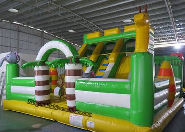 PVC Animal Inflatable Bouncy Castle Bed , Blow Up Kids Water Slide