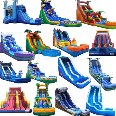 Tarpaulin Inflatable Water Slide Commercial Giant Adult Amusement Park Water Slides