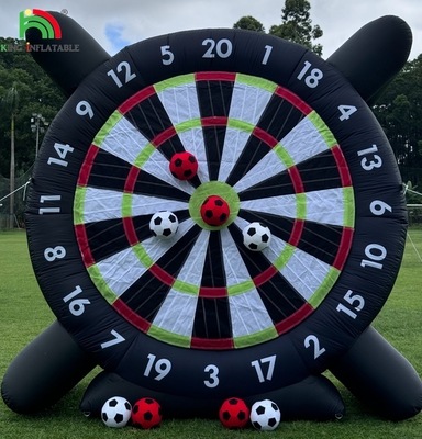 Outdoor Inflatable Soccer Darts Board With 8pcs Soccer Ball 370W Blower Support Frame For Kick Dartboard Sport Game