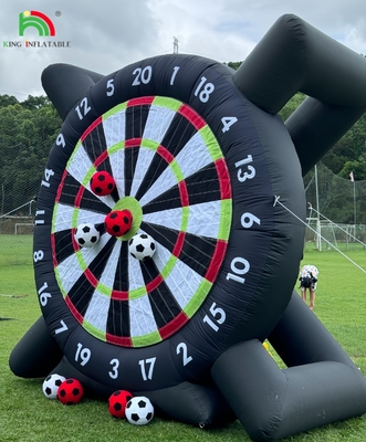 Outdoor Inflatable Soccer Darts Board With 8pcs Soccer Ball 370W Blower Support Frame For Kick Dartboard Sport Game
