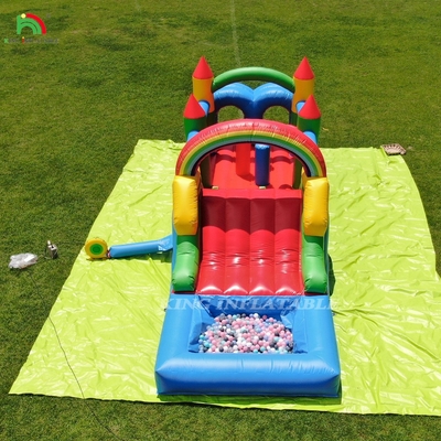 Kids Outdoor Party Inflatable Obstacle Bounce House With Slides , Ball Pit , Climbing , Obstacles , Blower