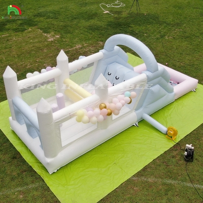 Inflatable Bouncer Combo Obstacle Course Bounce Castle House With Slides Ball Pit Climbing Blower