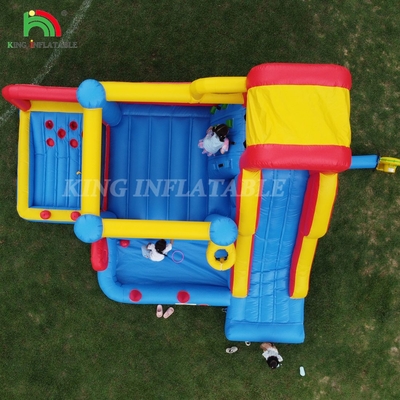 Inflatable Obstacle Course Bounce House Castle With Slides Bounce Area And Obstacles Climbing With Blower
