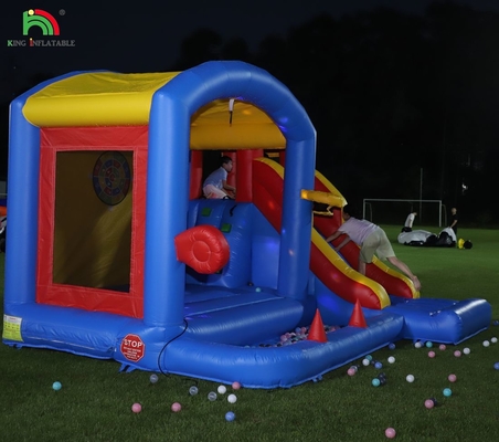 Kids Inflatable Bounce Castle With Blower , Bouncy Castle With Slide , Climbing , Obstacles , Trampoline , Ball Pit Pool