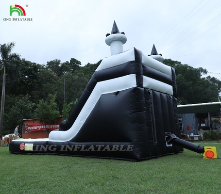 Black And White Commercial Inflatable Water Slide With Pool Water Slides Inflatable