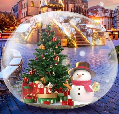 10FT Inflatable Snow Globe 0.5mm PVC Christmas Decorations Giant Transparent Inflatable Bubble Igloo Tent