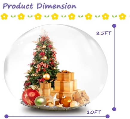 10FT Inflatable Snow Globe 0.5mm PVC Christmas Decorations Giant Transparent Inflatable Bubble Igloo Tent