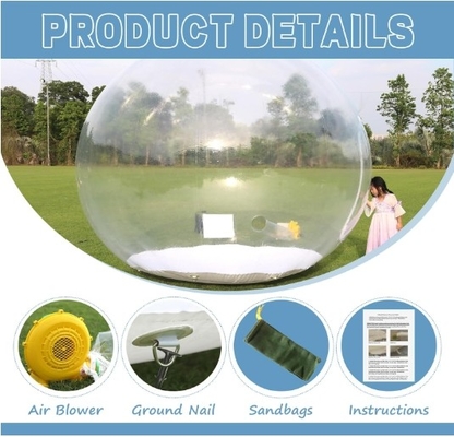 10FT Inflatable Snow Globe 0.5mm PVC Christmas Decorations Giant Transparent Inflatable Bubble Igloo Tent