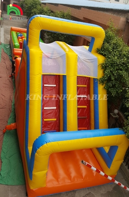 Custom Sport Inflatable Carnival Games Inflatable Challenge Race Obstacle Course With Double Lane Climbing And Slide