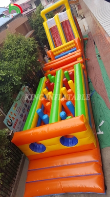 Custom Sport Inflatable Carnival Games Inflatable Challenge Race Obstacle Course With Double Lane Climbing And Slide