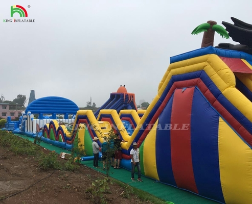 Outdoor Giant Inflatable Big Bounce Theme Outdoor Park Playground Inflatable Castle Combo Inflatable Obstacle Course