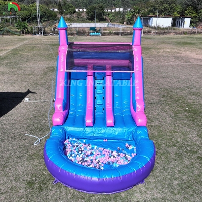 Commercial 100% PVC Double Lane Inflatable Water Slide Outdoor Wet Dry Big Water Slides With Splash Pool