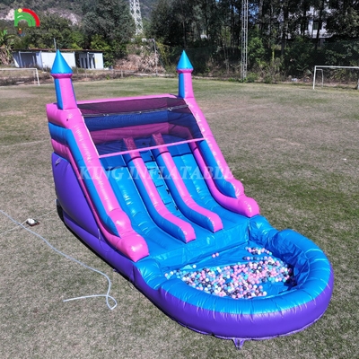 Commercial 100% PVC Double Lane Inflatable Water Slide Outdoor Wet Dry Big Water Slides With Splash Pool