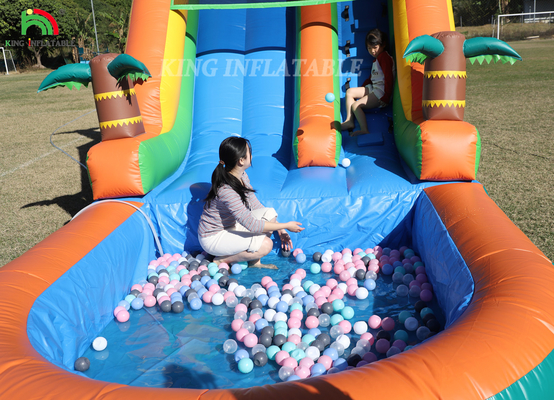 21x9x12FT Commercial  Grade PVC Bounce House Inflatable Water Slides Tropical Slide With Splash
